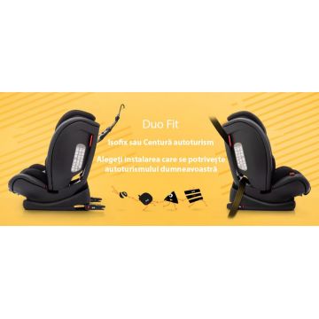 Scaun auto Babyauto G-cat duo fit isofix sau centura vehicul 9-36 kg negru