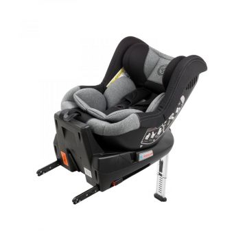 Scaun auto Babyauto Lennox isofix rotatie 360 grade picior suport 0-18 kg negru-gri