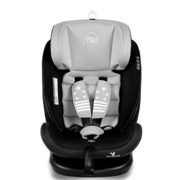 Scaun auto cu isofix Cangaroo Pilot grey leather black 0-36 kg