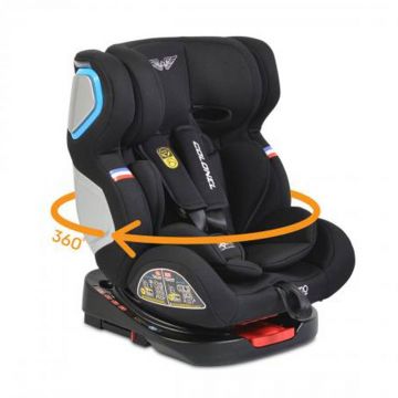 Scaun auto cu isofix si rotatie 360 grade, 0-36 kg Moni Colonel Negru