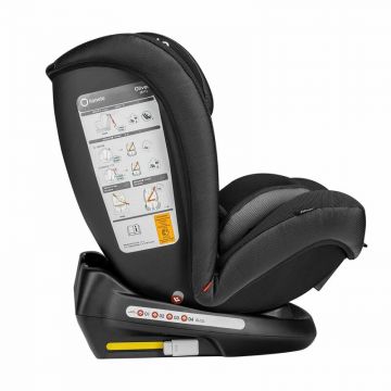Scaun auto Oliver Carbon spatar reglabil Top Tether 9-36 kg cu isofix negru Lionelo
