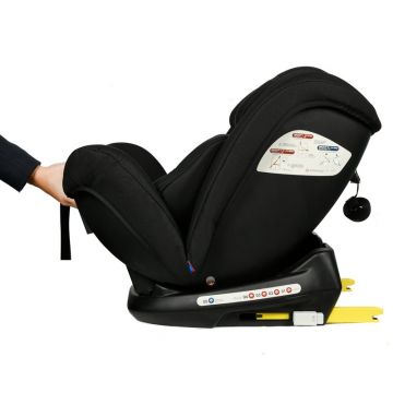 Scaun auto Ruby Deluxe Buf Boof cu isofix 0-36 kg Black pozitie somn 137 grade