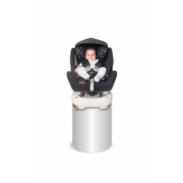 Scaun auto cu isofix 0-36 kg Lusso SPS rotativ 360 grade Black Crowns