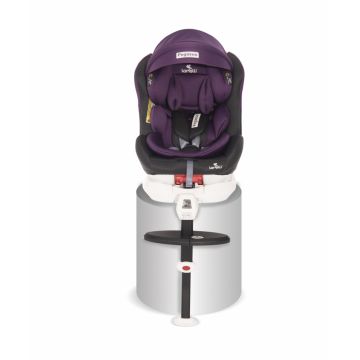 Scaun auto Pegasus baza isofix si picior de fixare 0-36 kg rotativ 360 grade Grey Violet