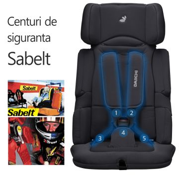 Scaun auto pliabil usor de transportat Daiichi Easy Carry 9 - 18 kg gri inchis