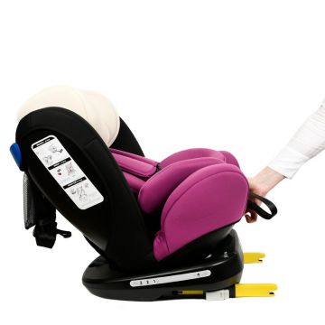 Scaun auto Tweety Mandara Purple cu isofix rotativ 360 grade 0-36 kg baza neagra