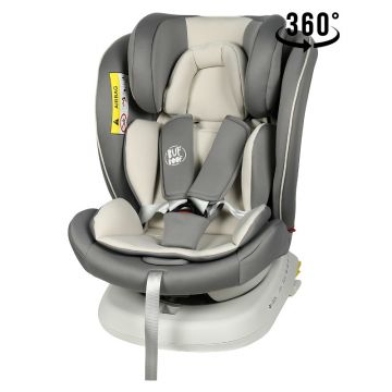 Scaun auto Tweety Plus Deluxe Buf Boof Light Grey cu isofix rotativ 360 grade 0-36 kg