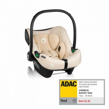 Scoica auto Lionelo i-Size Astrid include baza Isofix 0-13 kg bej