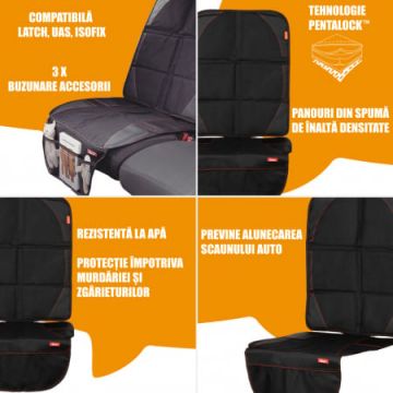 Set 2 protectii bancheta Diono Ultra Mat black