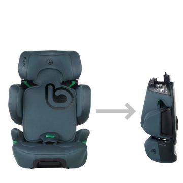 Scaun auto Be Cool Foldy Be Petrol, I-Size, Cu sistem isofix, Pliabil, 100-150 cm, 4-12 ani, ECE R129