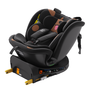 Scaun auto Buf Boof B-Joy Deluxe BlackDog iSize cu isofix, pozitie somn 155 grade, rotativ 360 grade, 40-150 cm