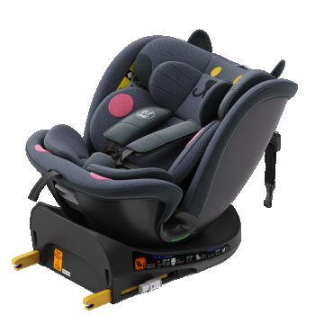 Scaun auto Buf Boof B-Joy Deluxe DarkGreyCat iSize cu isofix, pozitie somn 155 grade, rotativ 360 grade, 40-150 cm