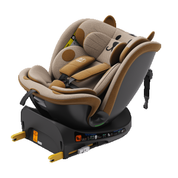 Scaun auto Buf Boof B-Joy Deluxe OrangeCat iSize cu isofix, pozitie somn 155 grade, rotativ 360 grade, 40-150 cm