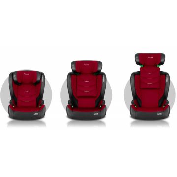 Scaun auto copii cu isofix Nukido Louis RosuNegru I-SIZE 100-150 cm ,tetiera reglabila in 12 pozitii,husa detasabila,indicatori instalare centura,Protectie la impact lateral si certificare ECE R129
