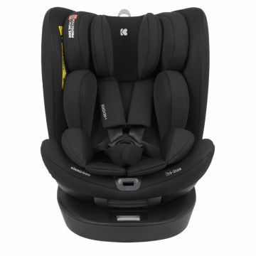 Scaun auto copii KikkaBoo i-Reverse i-SIZE Black 40-150 cm cu isofix,sezut rotativ,SPS,top tether,tetiera cu spuma memorie si inaltime reglabila,reductor