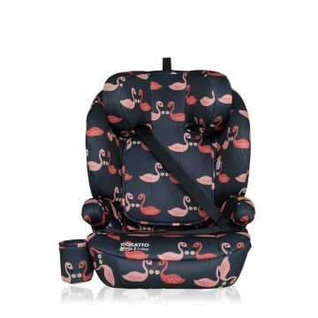 Scaun auto Cosatto Ninja 2 I-Size Pretty Flamingo cu isofix, tetiera reglabila, cotiere, suport pahar, husa lavabila