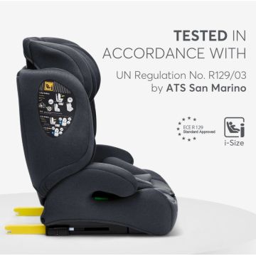 Scaun auto cu isofix KikkaBoo i-Bronn i-SIZE Mint 76-150 cm,Omologat R129,Conectori Isofix telescopici cu sistem verificare instalare,Tetiera reglabila in 5 pozitii,Perna reductor moale,Ghidaj multi centura,Husa detasabila