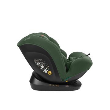 Scaun auto cu isofix KikkaBoo i-Explore 2 i-SIZE Army Green 40-150 cm,tetiera reglabila in 14 pozitii inaltime,spatar reglabil,perna reductor inclusa,husa detasabila,centuri de siguranta cu pernute pentru umeri