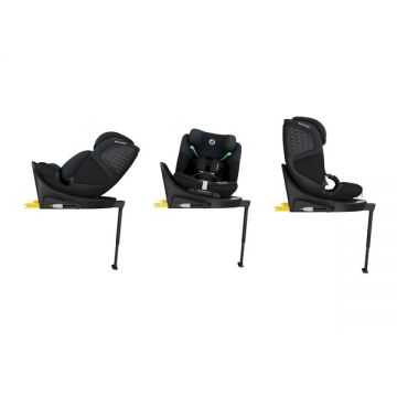 Scaun auto I-Size Maxi-Cosi Emerald 360 S Tonal Black cu isofix, picior de sustinere, rotatie 360, protectie la impact lateral