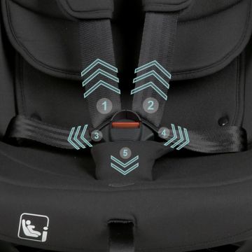 Scaun auto iSize 40-150 cm Coccolle Nobi Diamond Black cu Isofix, pozitie somn, Tetiera reglabila, Rotativ, Insert nou nascut