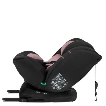 Scaun auto, Lionelo, Bastiaan i-Size, 4 in 1, Protectie laterala, Spatar inclinabil in 4 pozitii, Tetiera reglabila in 7 pozitii, Rotire 360 grade, Top Tether, 0-36 Kg, 40-150 cm, Isofix, Conform ECE R12903, Roz deschis