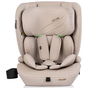 Scaun auto pentru copii Chipolino Tycoon Iso Tiramisu i-Size 76-150 cm cu sistem isofix, top tether, protectie la impact lateral SPS, tetiera reglabila, husa detasabila, suport pahar