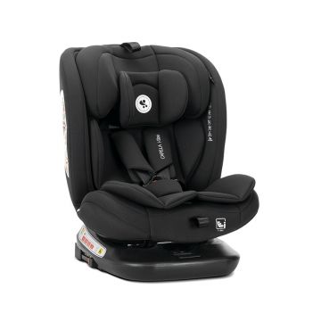 Scaun auto pentru copii i-Size Capella Black cu isofix, rotativ 360 grade, 0 luni-12 ani, 40-150 cm