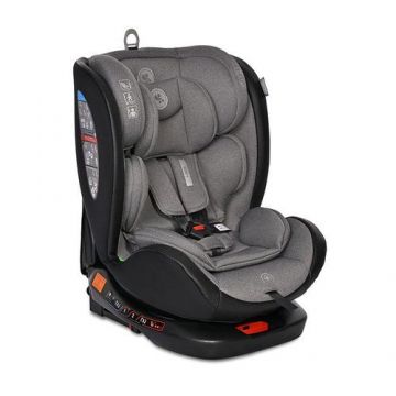 Scaun auto pentru copii Lorelli Ares, Isofix, i-Size, rotativ 360 grade, 40-150 cm, 0 luni-12 ani, Gri