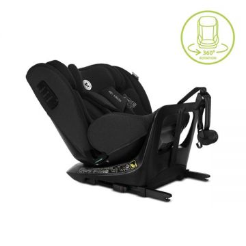 Scaun auto pentru copii Lorelli Monza Black i-Size, isofix, rotativ, reglabil, anti rebound bar, protectie laterala SPS, husa detasabila, 40-150 cm