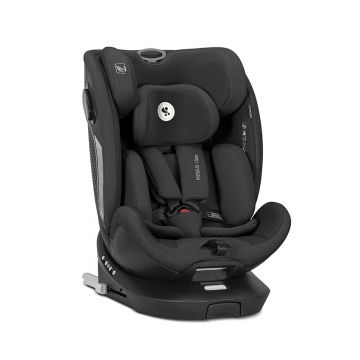 Scaun auto pentru copii Lorelli Perseus Black i-Size, isofix, baza rotativa, picior de sprijin, EPS Memory, panou de ventilatie, SPS, 0 luni-12 ani, 40-150 cm