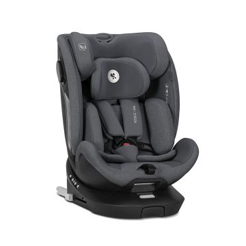 Scaun auto pentru copii Lorelli Perseus Grey i-Size, isofix, baza rotativa, picior de sprijin, EPS Memory, panou de ventilatie, SPS, 0 luni-12 ani, 40-150 cm