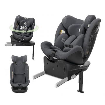 Scaun auto pentru copii Lorelli Perseus, i-Size, Isofix, baza rotativa, picior de sprijin, EPS Memory, panou de ventilatie, SPS, 0 luni-12 ani, 40-150 cm, Gri