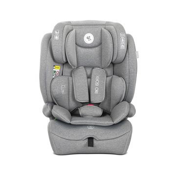 Scaun auto pentru copii Lorelli Rio Grey, cu isofix, 76-150 cm, 15 luni-12 ani, tetiera reglabila, sistem Top tether, protectie impact lateral