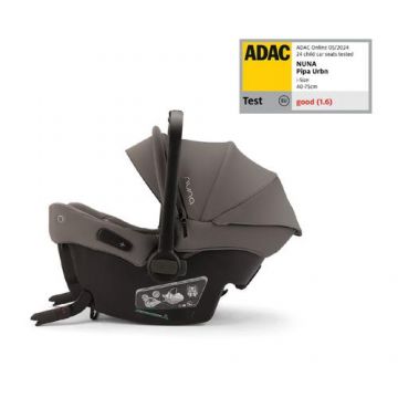 Scoica auto cu ISOFIX integrat Nuna PIPA urbn Granite, nastere - 75 cm, testata inclusiv la impact lateral, conform ECE R129 si testata ADAC, Negru/Gri