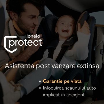 Scoica auto Lionelo Moxie Bej, i-Size, include baza rotativa 360 cu picior de fixare, 40-87 cm, tetiera reglabila, intarita cu spuma de memorie, carcasa ventilata, protectie avansata, conform R129