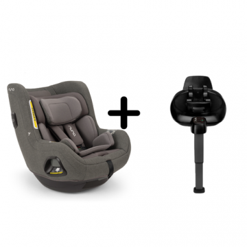 Set scaun auto rotativ Nuna i-Size TODL next Thunder, 40-105 cm + Baza isofix BASE next i-Size pentru TODL next, testat ADAC