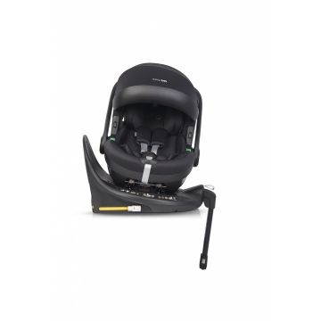 Set scoica auto si baza isofix rotativa EasyGo Buz Pro i-Size, omologat R129, cu tetiera reglabila in inaltime, copertina ajustabila, pentru copii intre 40-87 cm sau 0-13 kg, Ink