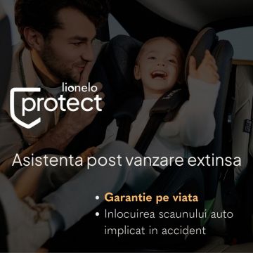 Baza scaun auto i-Size Lionelo Moxie Negru, rotativa 360, cu isofix si picior stabilizator, indicatori pentru instalare corecta