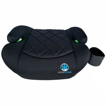 Inaltator auto pentru copii KidsCare FixiGo Negru cu isofix, 125-150 cm, husa lavabila, omologat R129 i-Size