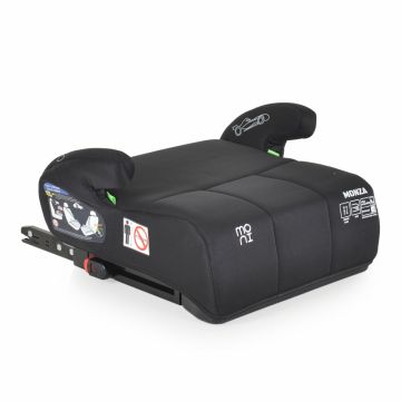 Inaltator auto pentru copii Moni Monza Black 125-150 cm cu jucarie de plus inclusa,Certificare R129,fixare cu isofix,husa detasabila