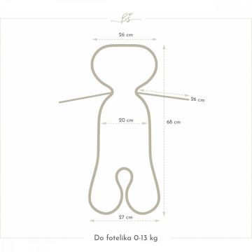 Insertie antitranspiratie 3D pentru scaun auto BabySteps 0-13 kg Dino