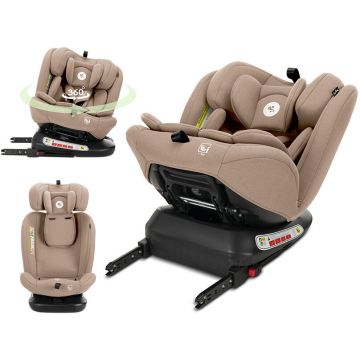 Scaun Auto Copii Capella i-Size Isofix Rotativ 360 Grade 0 Luni - 12 Ani 40-150CM Maxim 36CM Bej