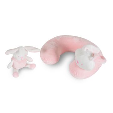 Scaun auto copii Moni Competition Baby Pink certificat I-Size 40-150 cm,sistem de fixare sonor BIP,spatar reglabil,protectie impact lateral,tetiera reglabila 10 pozitii,pernuta gatjucarie plus si protectie centura incluse