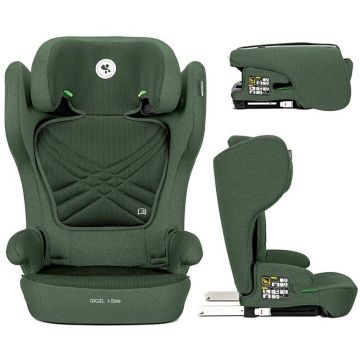 Scaun Auto Copii Rigel i-Size Isofix Pliabil pentru Depozitare Usoara Tetiera Reglabila 3-12 Ani 100-150CM Verde