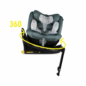 Scaun auto Cosatto All in All Extra Meadow 40-150 cm I-Size, Testare ADAC, Isofix, SIPS, Rotatie 360, Tetiera reglabila
