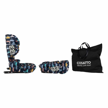 Scaun auto Cosatto Ninja i-Go Beep Beep 100x150 cm, i-Size, pliere compacta, testare ADAC, material eco, tetiera reglabila, huse detasabile, geanta de transport