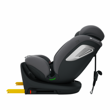 Scaun auto Kinderkraft I-Grow 2 Plus Grey 40-150 cm, cu rotatie 360, tetiera reglabila, sistem Isofix si Top Tether