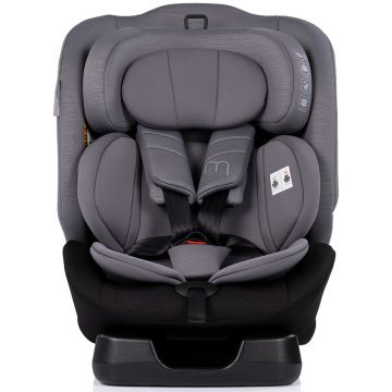 Scaun auto pentru copii Chipolino Mondial Charcoal 40-150 cm I-Size cu spatar reglabil