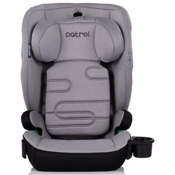 Scaun auto pentru copii Chipolino Patrol Platinum I-Size 100-150 cm cu sistem Isofix, husa detasabila si suport pentru pahar