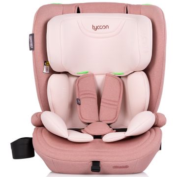 Scaun auto pentru copii Chipolino Tycoon Pink Marshmallow i-Size 76-150 cm, tetiera reglabila, husa detasabila, suport pahar
